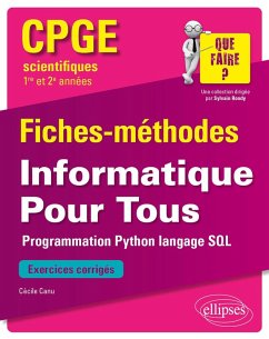 Cover Informatique Pour Tous - Programmation Python, langage SQL - CPGE scientifiques (1re et 2e années) - Fiches-méthodes et exercices corrigés (eBook, PDF)