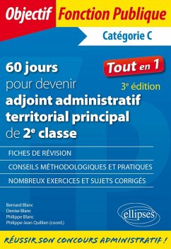 Cover 60 jours pour devenir adjoint administratif territorial principal de 2e classe - Catégorie C - 3e édition (eBook, PDF)
