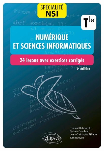 Spécialité Numérique et sciences informatiques : 24 leçons avec exercices corrigés - Terminale (eBook, PDF)