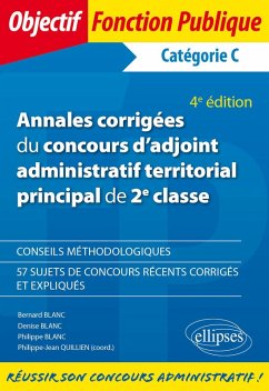 Cover Annales corrigées du concours d'adjoint administratif territorial principal de 2e classe - 4e édition (eBook, PDF)