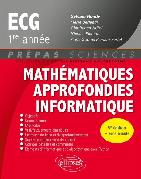 Mathématiques approfondies - Informatique - prépas ECG 1re année (eBook, PDF) Mathématiques approfondies - Informatique - prépas ECG 1re année (eBook, PDF)