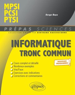 Cover Informatique tronc commun - MPSI - PCSI - PTSI - Programme 2021 (eBook, PDF)