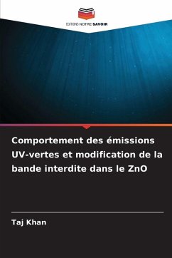 Comportement des émissions UV-vertes et modification de la bande interdite dans le ZnO - Khan, Taj