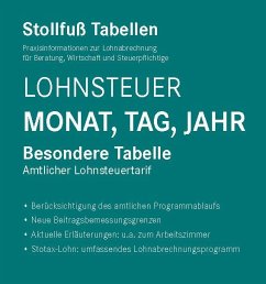 Cover Tabelle, Lohnsteuer 2026 Monat, Tag, Jahr