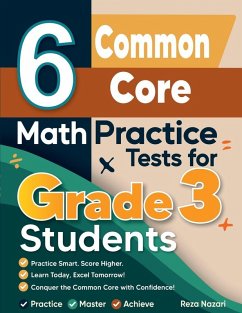 Cover 6 Common Core Math Practice Tests for Grade 3 Students