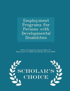 Cover Employment Programs for Persons with Developmental Disabilities - Scholar's Choice Edition