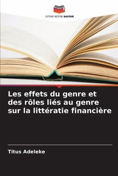 Cover Les effets du genre et des rôles liés au genre sur la littératie financière