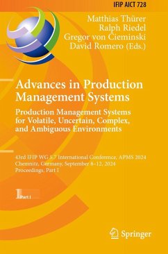 Cover Advances in Production Management Systems. Production Management Systems for Volatile, Uncertain, Complex, and Ambiguous Environments