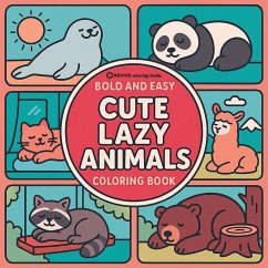 Bold & Easy Cute Lazy Animals Coloring Book - Revive Coloring Books