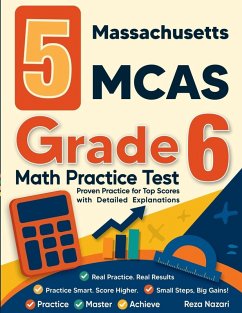 Cover 5 Massachusetts MCAS Grade 6 Math Practice Tests