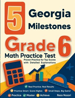 Cover 5 Georgia Milestones Grade 6 Math Practice Tests