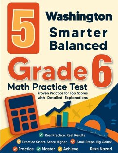 Cover 5 Washington Smarter Balanced Grade 6 Math Practice Tests