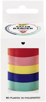 Cover FOLIA Bastelartikel Satinbänder Rainbow, 5 Farben à 10mm x 4 Meter sortiert