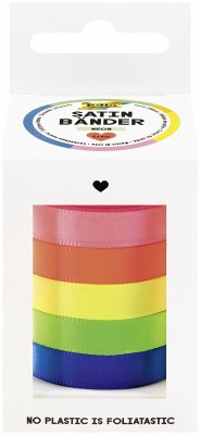 Cover FOLIA Bastelartikel Satinbänder Neon, 5 Farben à 10mm x 4 Meter sortiert