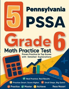 Cover 5 Pennsylvania PSSA Grade 6 Math Practice Tests