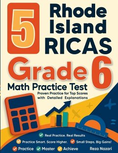 Cover 5 Rhode Island RICAS Grade 6 Math Practice Tests