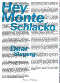 Cover Susanne Kriemann: Hey Monte Schlacko / Dear Slagorg