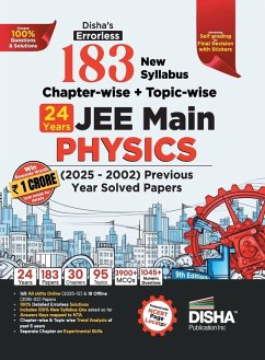 Cover Disha's 183 New Syllabus Chapter-wise & Topic-wise JEE Main Physics (2025 - 2002) Previous Year Solved Papers 9th Edition   NCERT PYQ Question Bank with 100% Detailed Sol utions