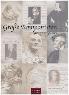Cover Komponisten Kalender 2027 - Musik-Kalender 21x29cm - Klassische Komponisten mit 12 Künstlerporträts