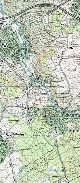 Topographische Karte Baden-Württemberg Wiesloch - Landkarten portofrei