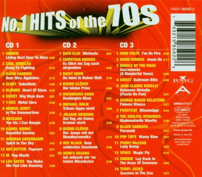 No 1 Hits Of The 70s auf Audio CD Portofrei bei b 252 cher de