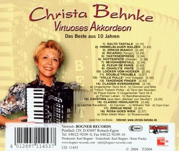 Virtuoses Akkordeon von Christa Behnke auf Audio CD - Portofrei bei  bücher.de