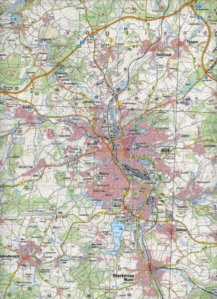 Topographische Karte Bayern Hof - Landkarten portofrei bei bücher.de