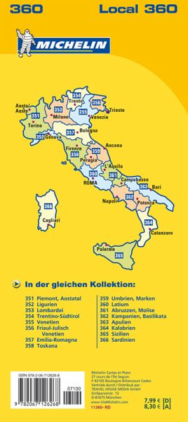 Michelin Karte Latium Lazio Landkarten Portofrei Bei Bucher De