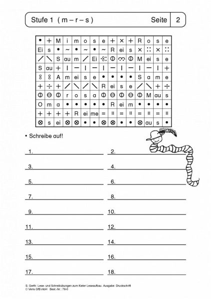 Kieler Leseaufbau Arbeitsblätter Kostenlos
 Lese und Schreibübungen zum Kieler Leseaufbau Druckschrift von