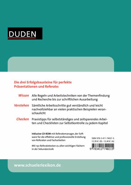 Duden Einfach Klasse In Präsentationen Und Referate M Cd Rom - 