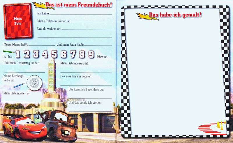 Disney Cars Kindergartenfreundebuch von Pixar; Walt Disney