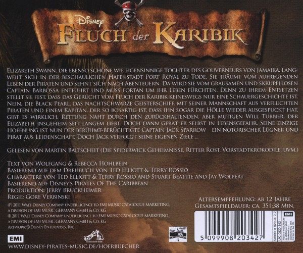 Pirates Of The Caribbean Fluch Der Karibik, 6 AudioCDs. Vol.1 Pirates Of The Caribbean