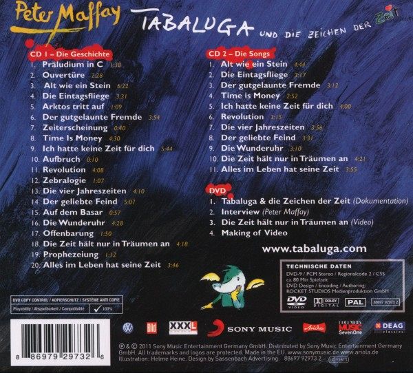Tabaluga und die Zeichen der Zeit, 2 Audio-CDs + 1 DVD von Peter Maffay auf  CD+DVD - Portofrei bei bücher.de