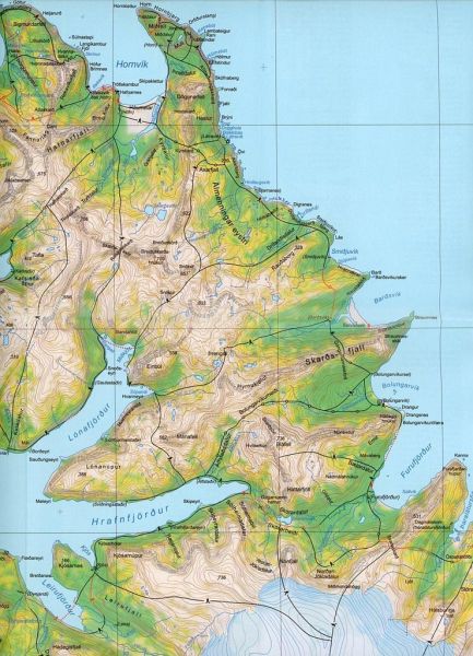 Topographische Karte Island Hornstrandir 1 : 100 000 - Landkarten