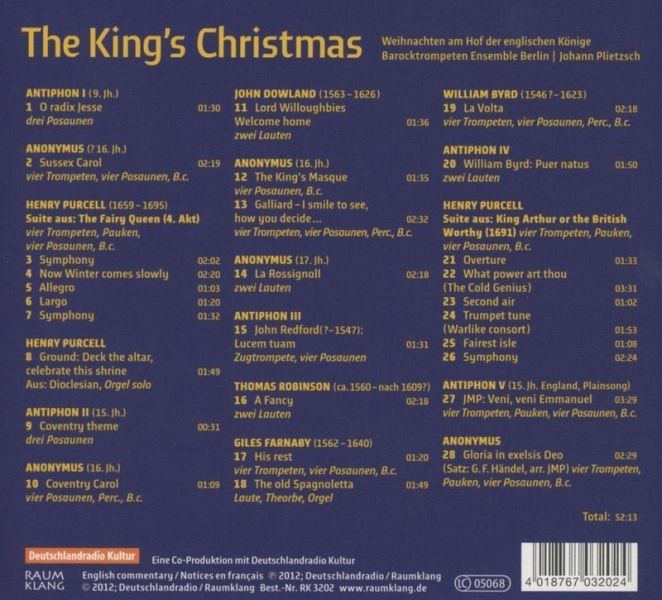 The King'S ChristmasWeihnachten von Barocktrompeten Ensemble Berlin