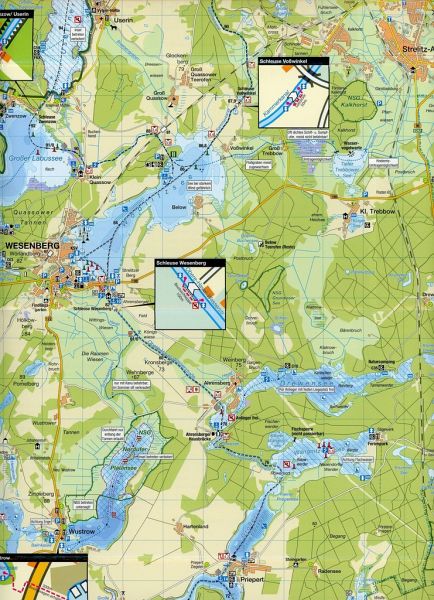 Gewässerkarte Mecklenburgische Kleinseenplatte - Landkarten portofrei