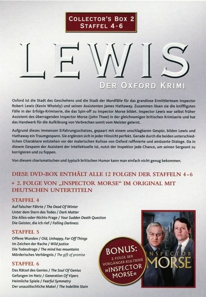 Lewis - Der Oxford Krimi - Collector's Box 2 - Staffel 4-6 DVD-Box auf DVD  - Portofrei bei bücher.de