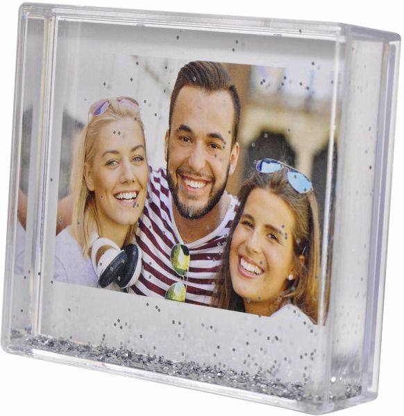 mit Schneekugel Effekt Fujifilm Instax Wide Frame Rahmen glitzer Silber