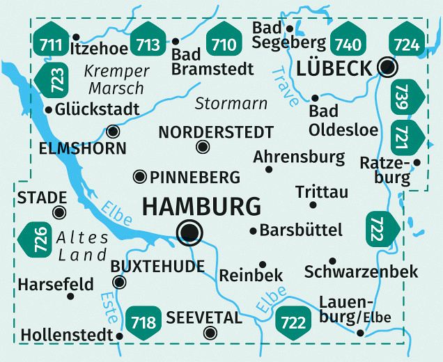 KOMPASS Wanderkarte Hamburg und Umgebung - Landkarten portofrei bei bücher.de