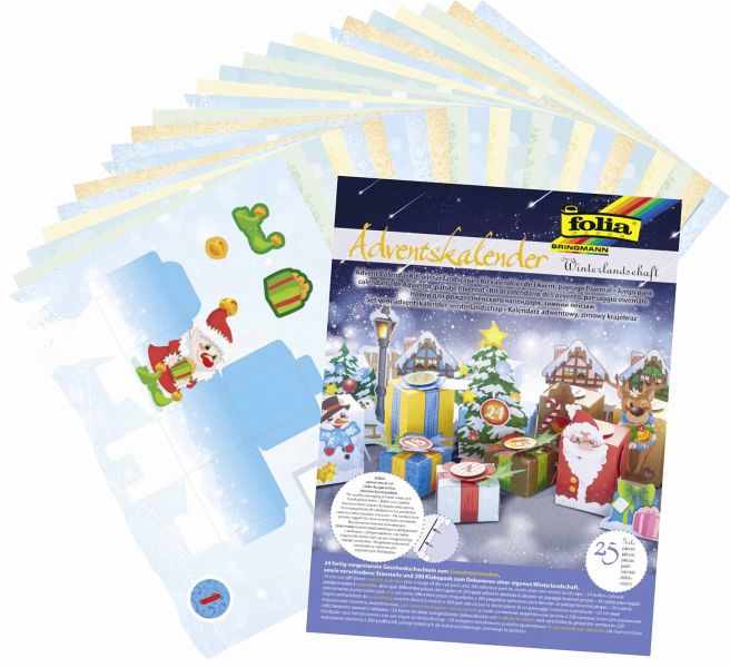 Folia Adventskalender Bastelset Winterlandschaft, 24 Stanzbögen in 25x33cm, … Jetzt bei bücher
