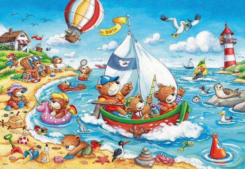 Kinder Puzzle 2 x 24 Teile Urlaub am Meer ab 4 JahreRavensburger 07829 