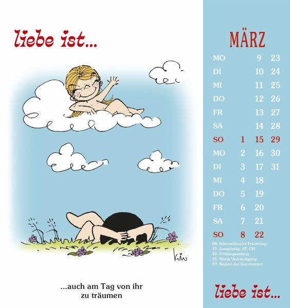 liebe ist... 2020. Postkartenkalender von Kim Casali Kalender