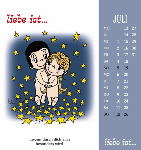 liebe ist... 2020. Postkartenkalender von Kim Casali Kalender