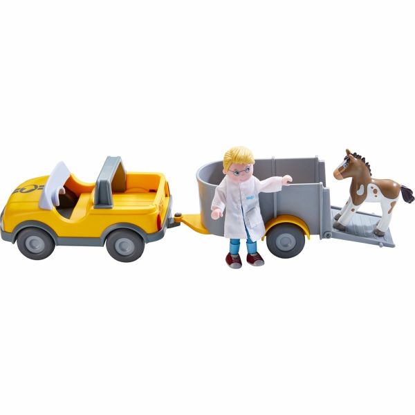 HABA 303926 Little Friends, Tierarzt Auto mit Anhänger, 4 HABA 303671 Little Friends Tierarzt Auto: : Spielzeug