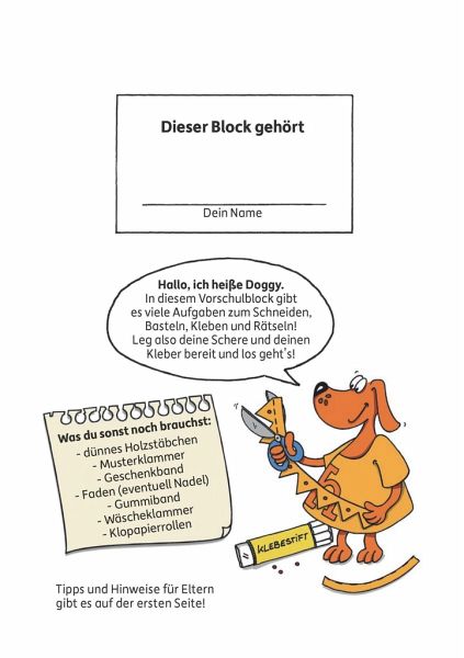 Vorschulblock ab 5 Jahre für Junge und Mädchen - Schneiden, kleben, basteln  von Ulrike Maier portofrei bei bücher.de bestellen
