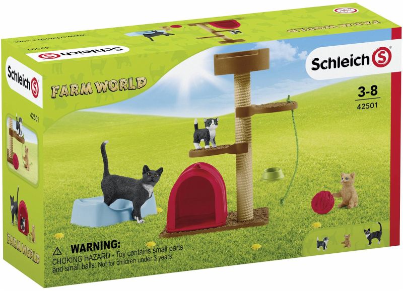 Schleich 42501 - Farm World, Katzen Spielspass, Katzenkratzbaum - Bei  bücher.de immer portofrei