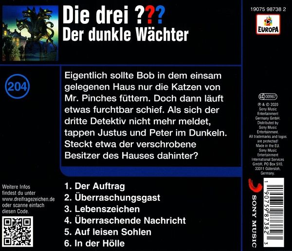 Der dunkle Wächter / Die drei Fragezeichen - Hörbuch Bd.204 (1 Audio-CD