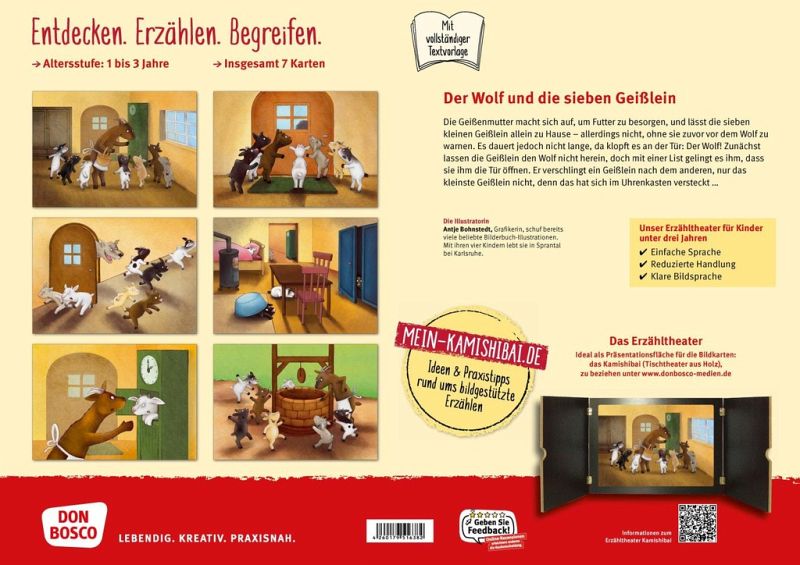 Der Wolf und die sieben Geißlein. Kamishibai Bildkartenset: Märchen für Kinder von 1–3. Mit dem Erzähltheater Grimms Märchen entdecken. ... Erzähltheater mit Kindern unter drei Jahren 
