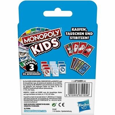 Kartenspiel Hasbro F1699100 Monopoly Kids Mitbringspiel 