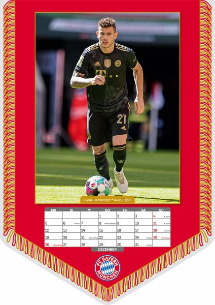 FC Bayern München 2022 - Mini-Bannerkalender - Fan-Kalender - Fußball 